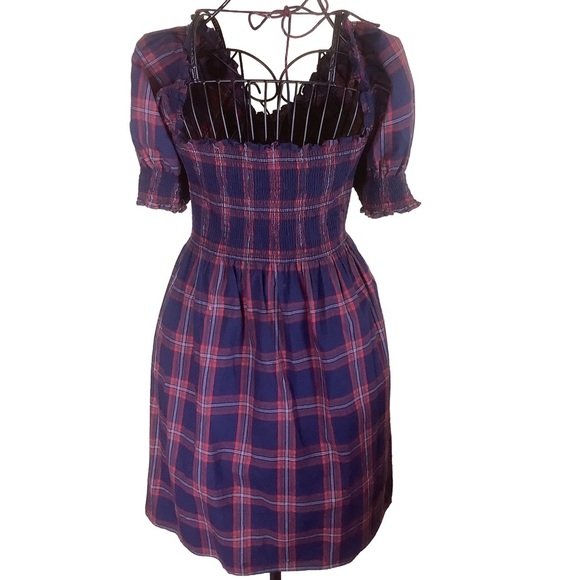Hill House Home Mini Nap Dress – Plaid Smocked Puff Sleeve Dress (Size 2XL) - Picture 4 of 11